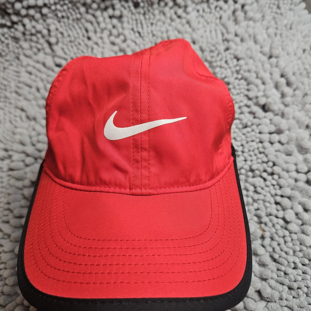Nike Featherlight Dri-FIT Running Cap Red Black - Picture 6 of 6